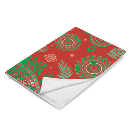 Christmas Throw Blanket - Red - Aboriginal Art by Lani