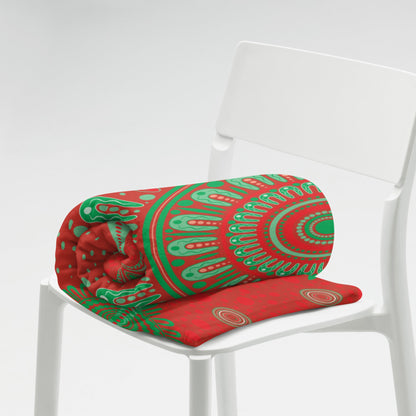 Christmas Throw Blanket - Red - Aboriginal Art by Lani