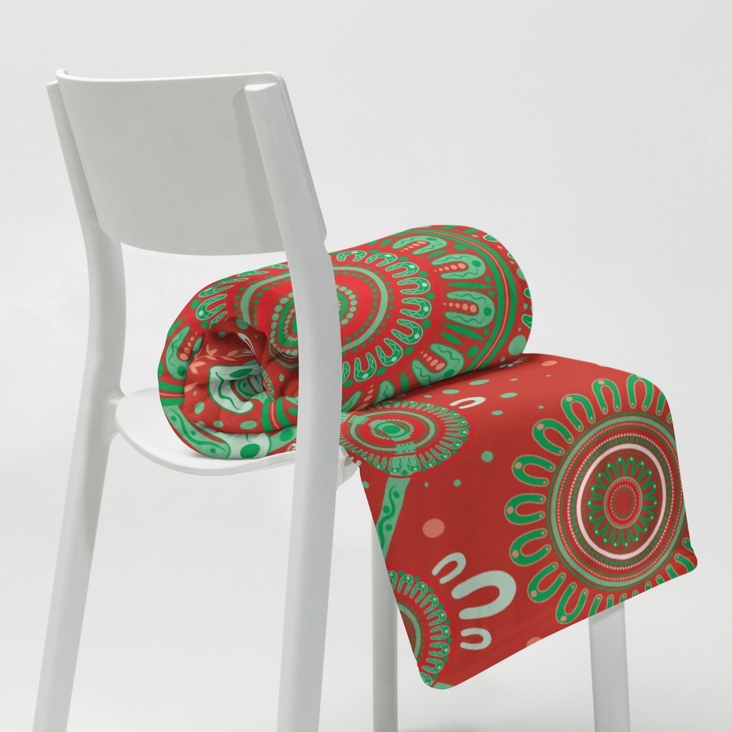 Christmas Throw Blanket - Red - Aboriginal Art by Lani