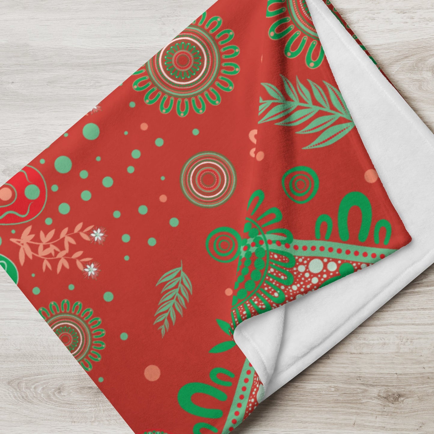 Christmas Throw Blanket - Red - Aboriginal Art by Lani