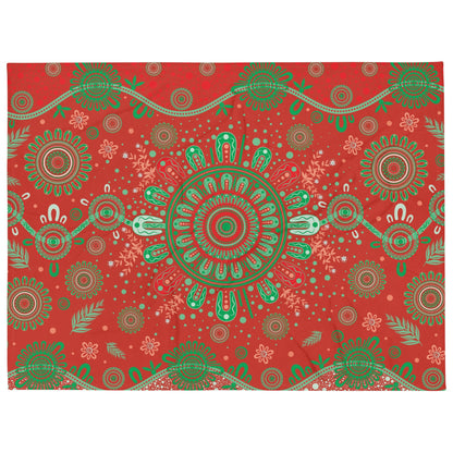 Christmas Throw Blanket - Red - Aboriginal Art by Lani