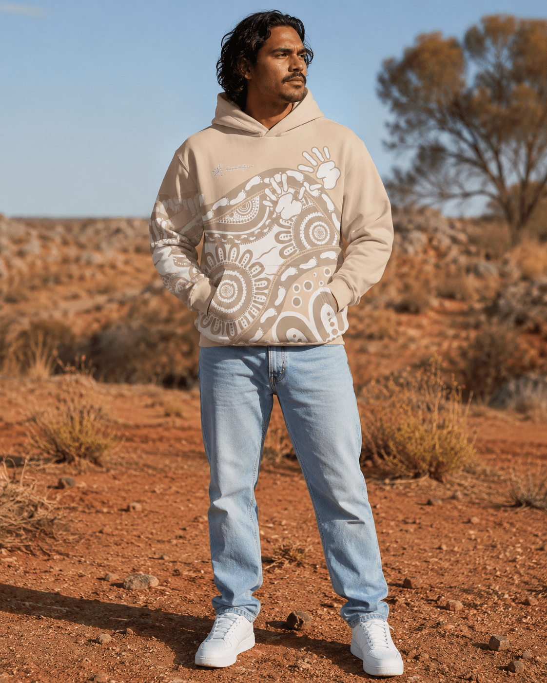 Gathering and Pathways NAIDOC 2024 Oversized Cotton Hoodie - Aboriginal Art by Lani