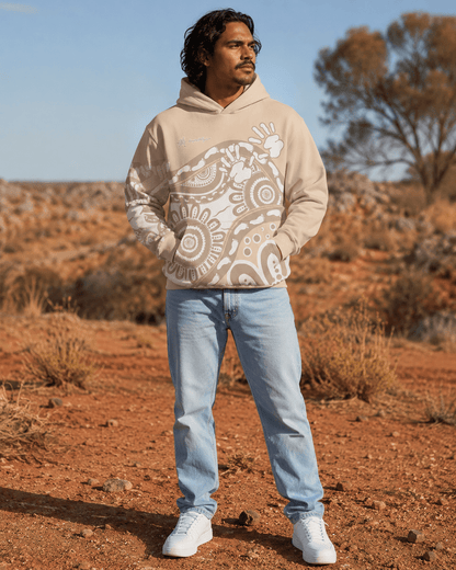 Gathering and Pathways NAIDOC 2024 Oversized Cotton Hoodie - Aboriginal Art by Lani