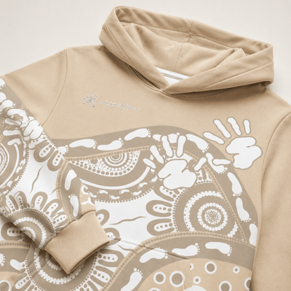 Gathering and Pathways NAIDOC 2024 Oversized Cotton Hoodie - Aboriginal Art by Lani