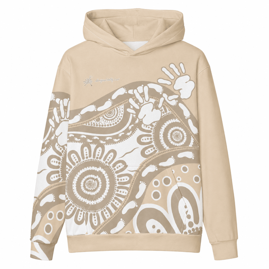 Gathering and Pathways NAIDOC 2024 Oversized Cotton Hoodie - Aboriginal Art by Lani