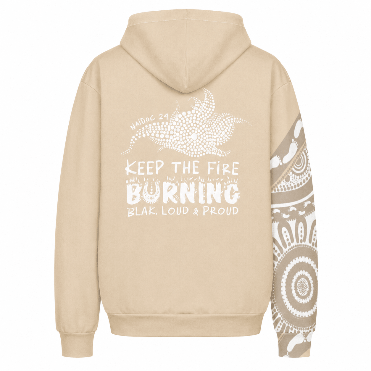 Gathering and Pathways NAIDOC 2024 Oversized Cotton Hoodie - Aboriginal Art by Lani