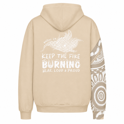 Gathering and Pathways NAIDOC 2024 Oversized Cotton Hoodie - Aboriginal Art by Lani