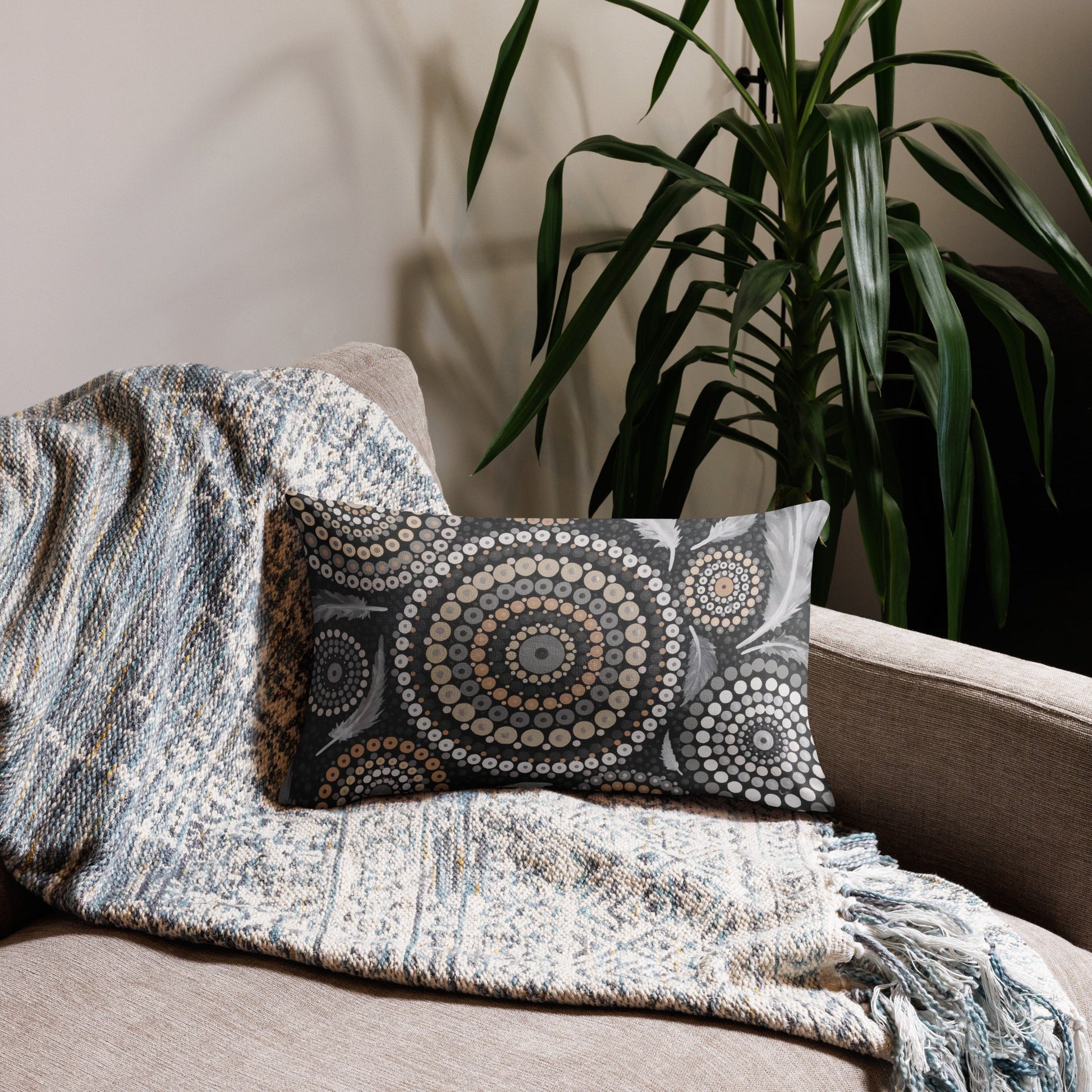 Gawuraa Collection Premium Pillow - Aboriginal Art by LaniPillows