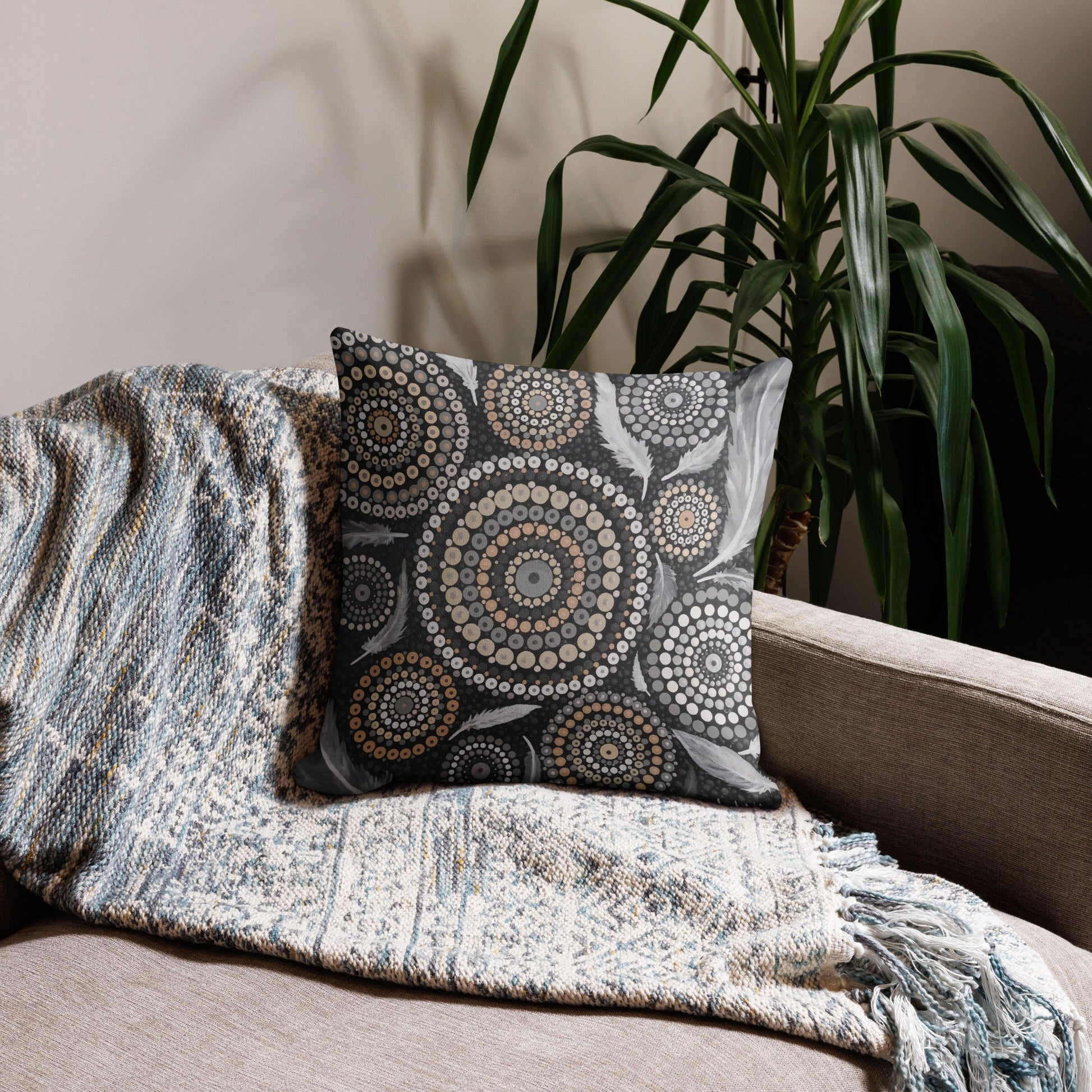 Gawuraa Collection Premium Pillow - Aboriginal Art by LaniPillows