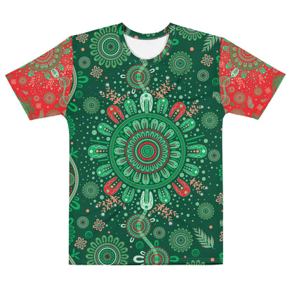 Men’s Christmas Cotton Crew Neck T-Shirt - Aboriginal Art by Lani