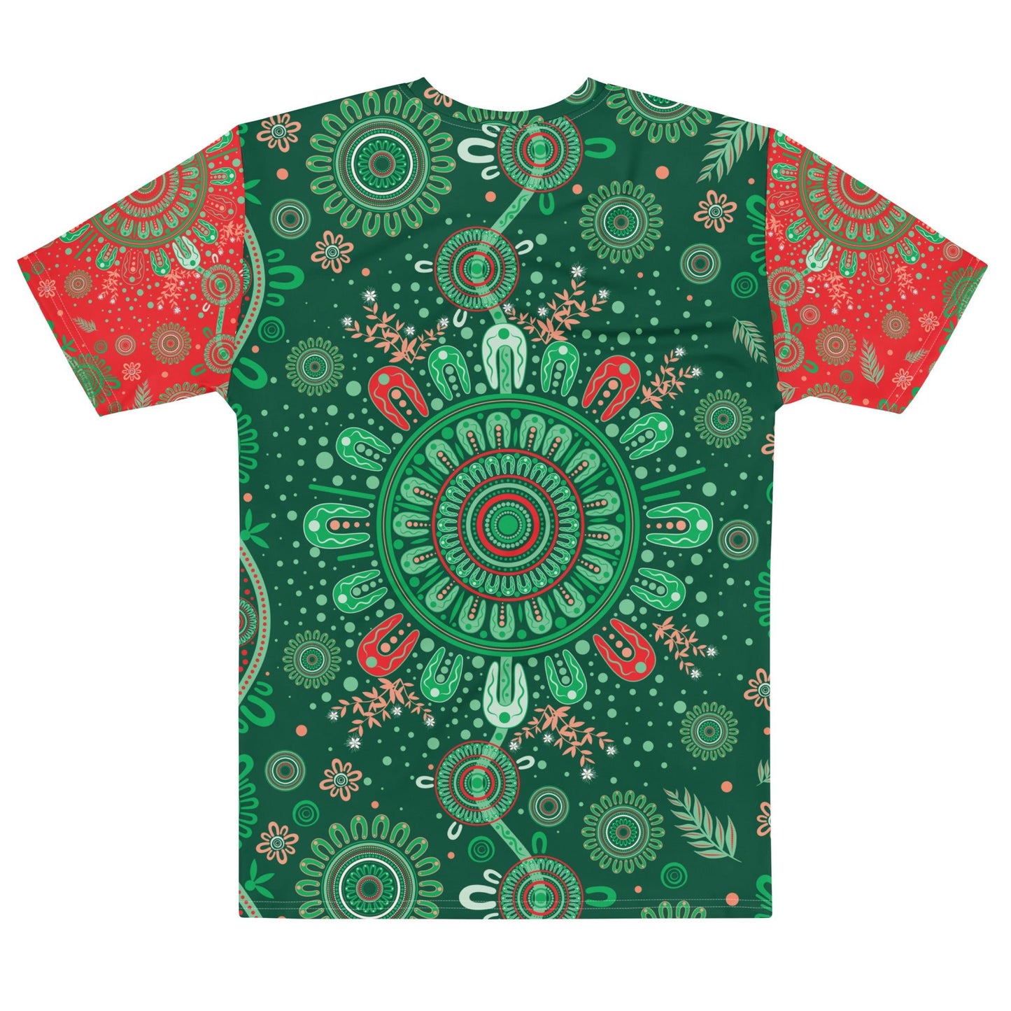 Men’s Christmas Cotton Crew Neck T-Shirt - Aboriginal Art by Lani