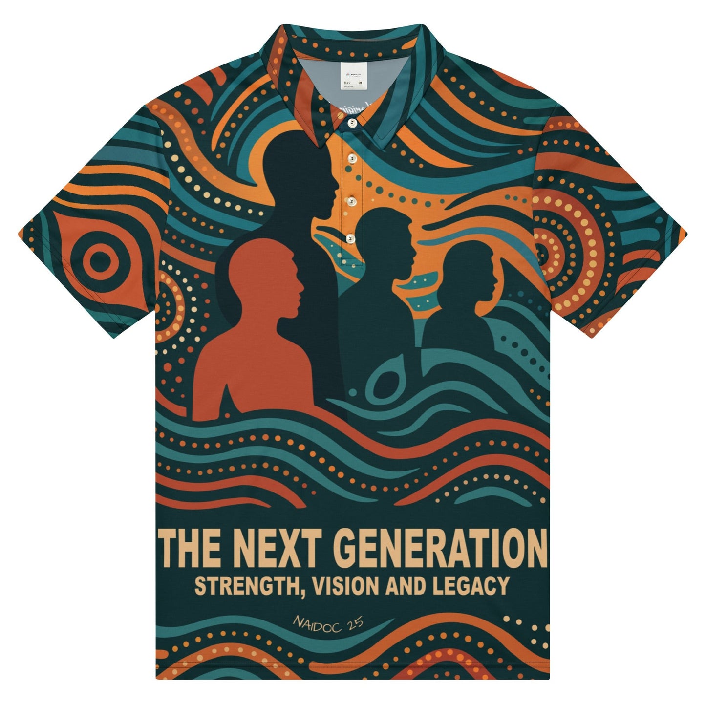 NAIDOC 25 Echoes of the Past, Vision for the Future Polo Shirt - Aboriginal Art by LaniPolo Shirt