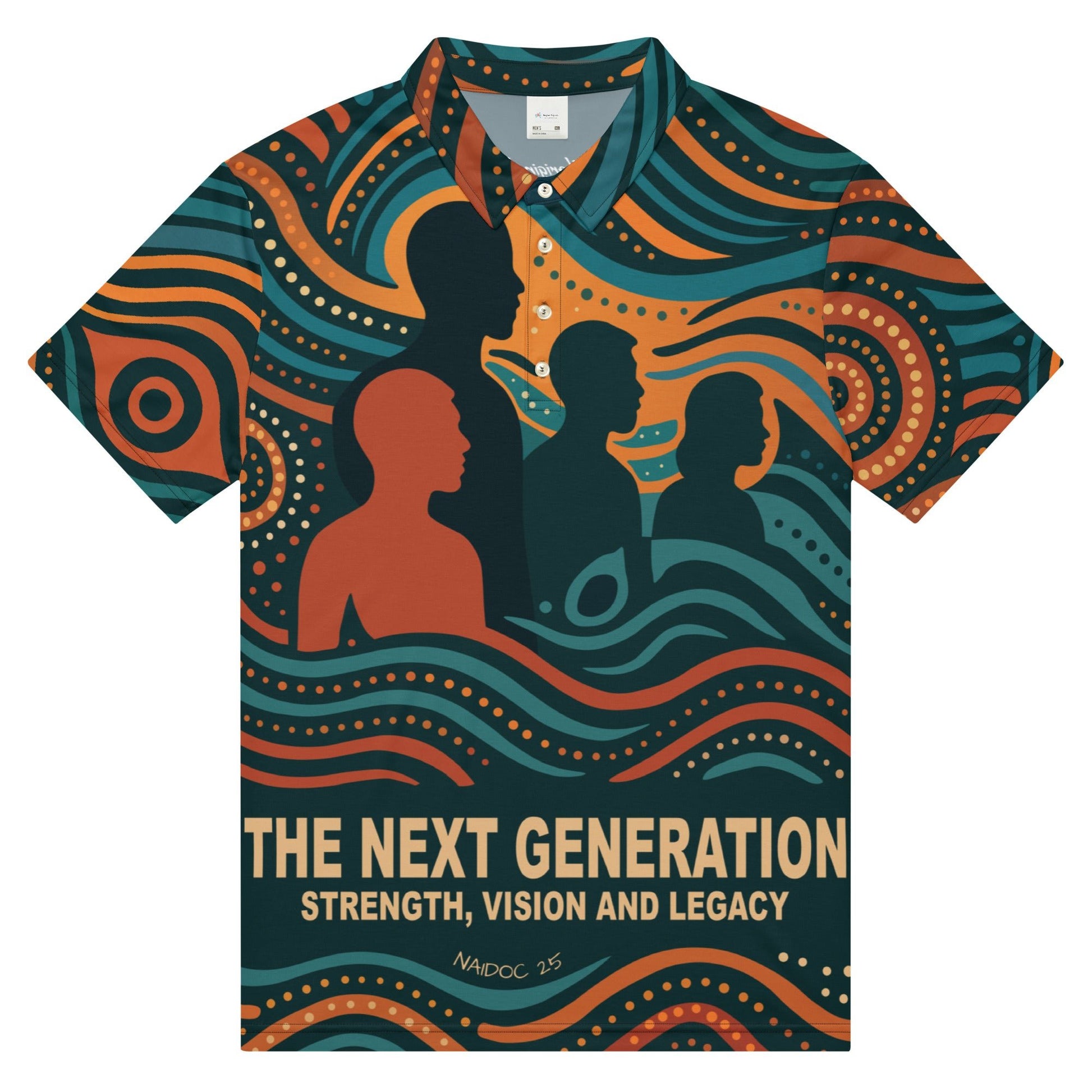 NAIDOC 25 Echoes of the Past, Vision for the Future Polo Shirt - Aboriginal Art by LaniPolo Shirt
