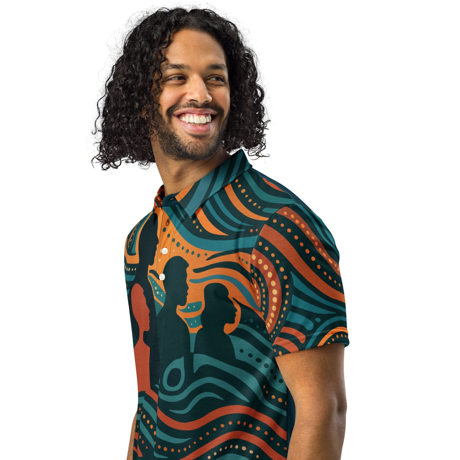 NAIDOC 25 Echoes of the Past, Vision for the Future Polo Shirt - Aboriginal Art by LaniPolo Shirt