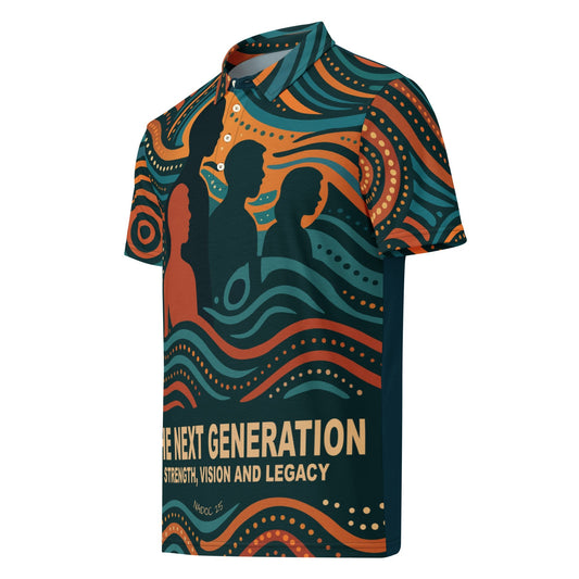 NAIDOC 25 Echoes of the Past, Vision for the Future Polo Shirt - Aboriginal Art by LaniPolo Shirt
