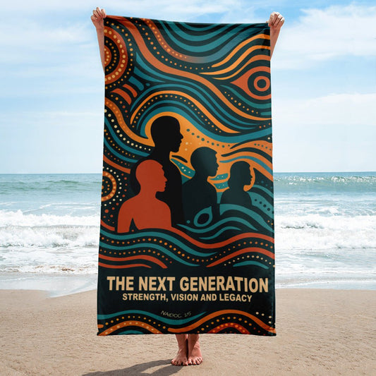 NAIDOC 25 "The Next Generation" Towel - Aboriginal Art by Lani