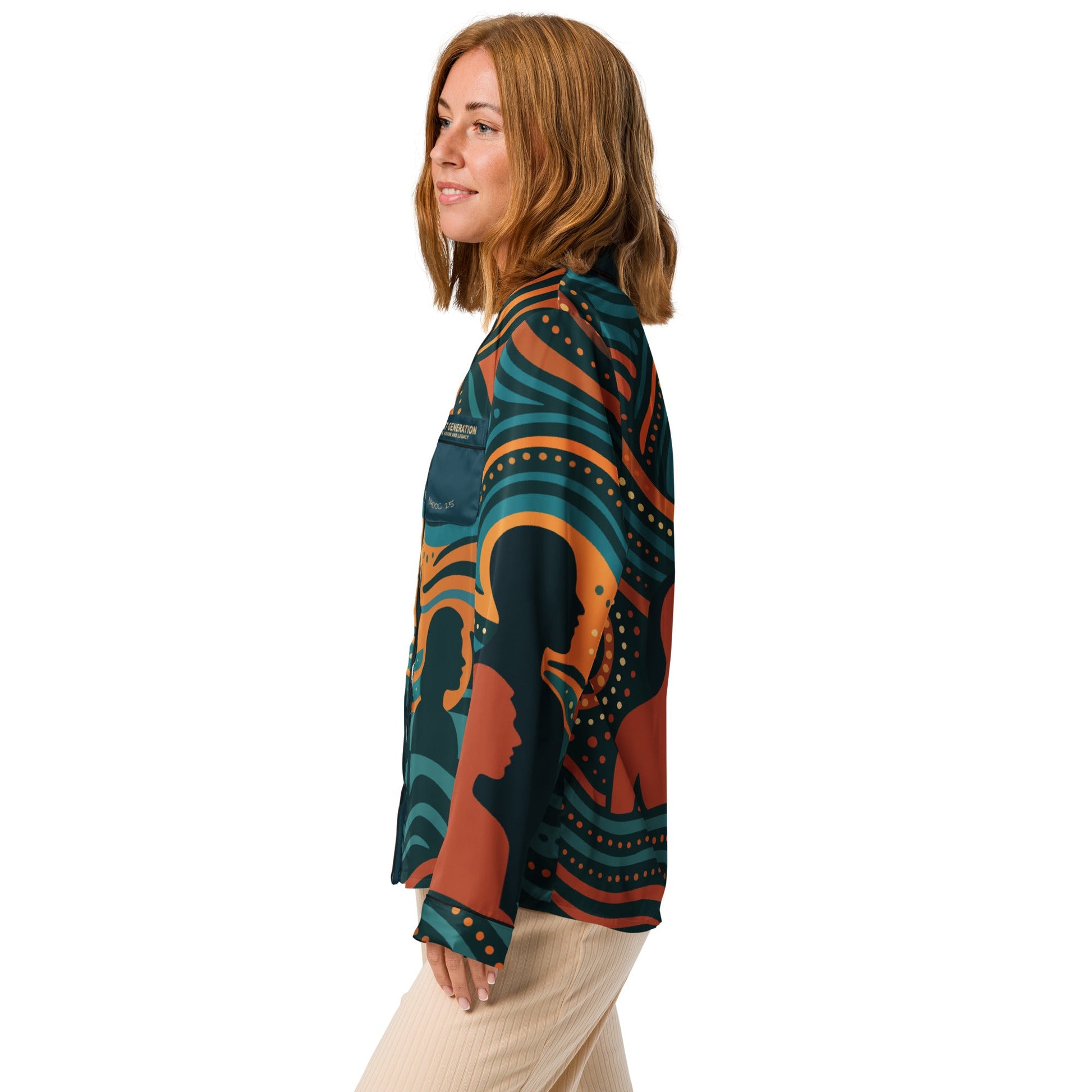 NAIDOC 25 "The Next Generation" Women’s Long Sleeve Pyjama Top - Aboriginal Art by Lani