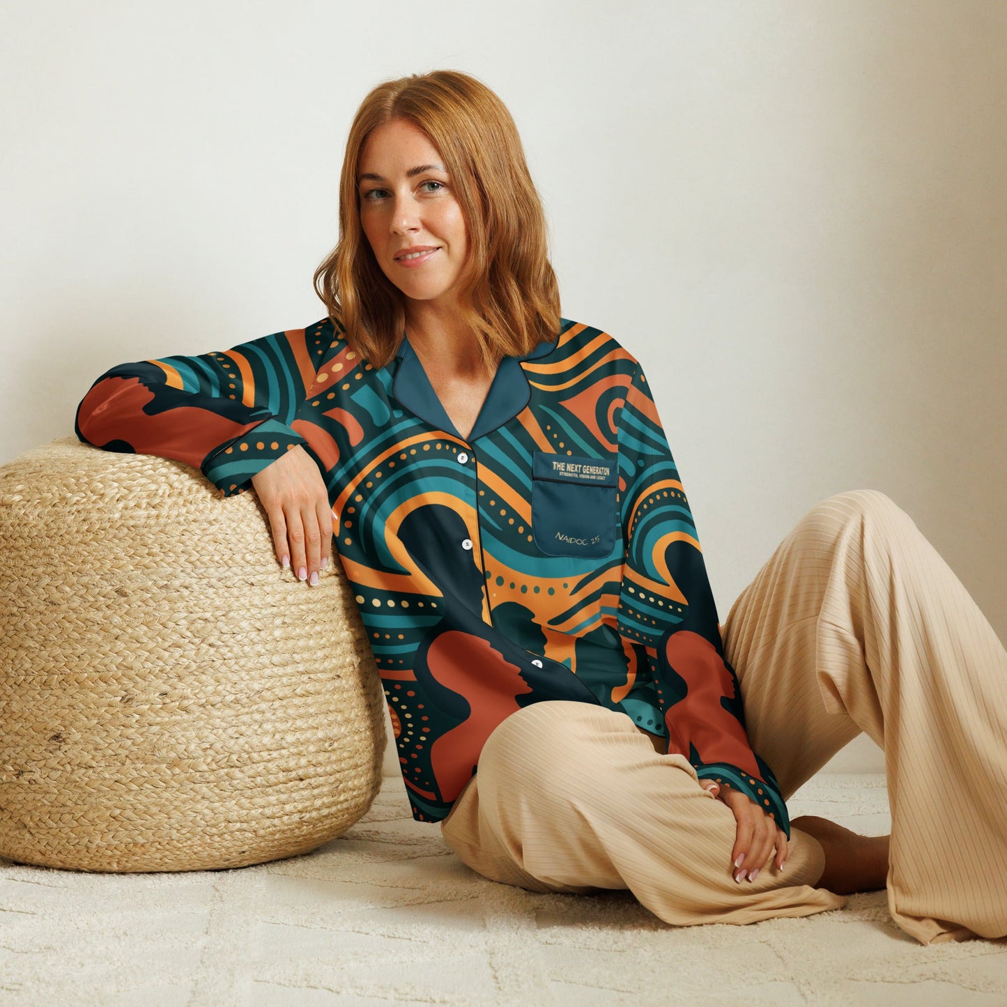 NAIDOC 25 "The Next Generation" Women’s Long Sleeve Pyjama Top - Aboriginal Art by Lani