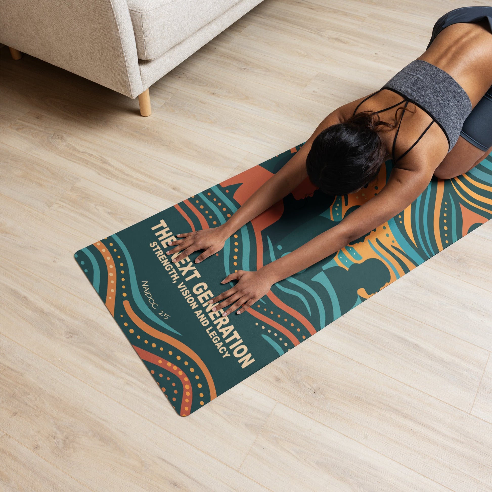 NAIDOC 25 "The Next Generation" Yoga Mat - Aboriginal Art by Lani