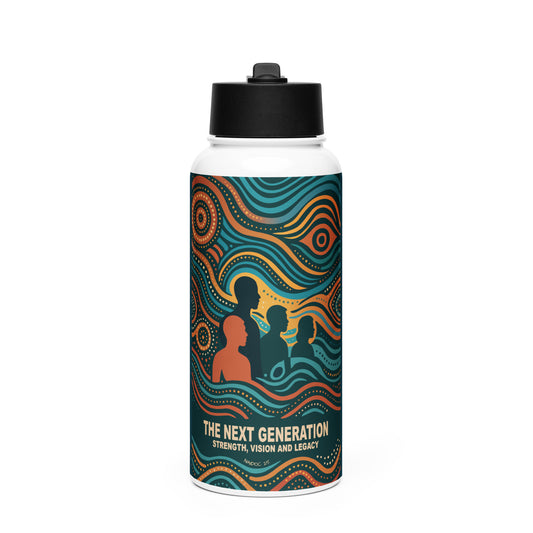 NAIDOC 25 "The Next Generation" Stainless Steel Water Bottle with Straw Lid