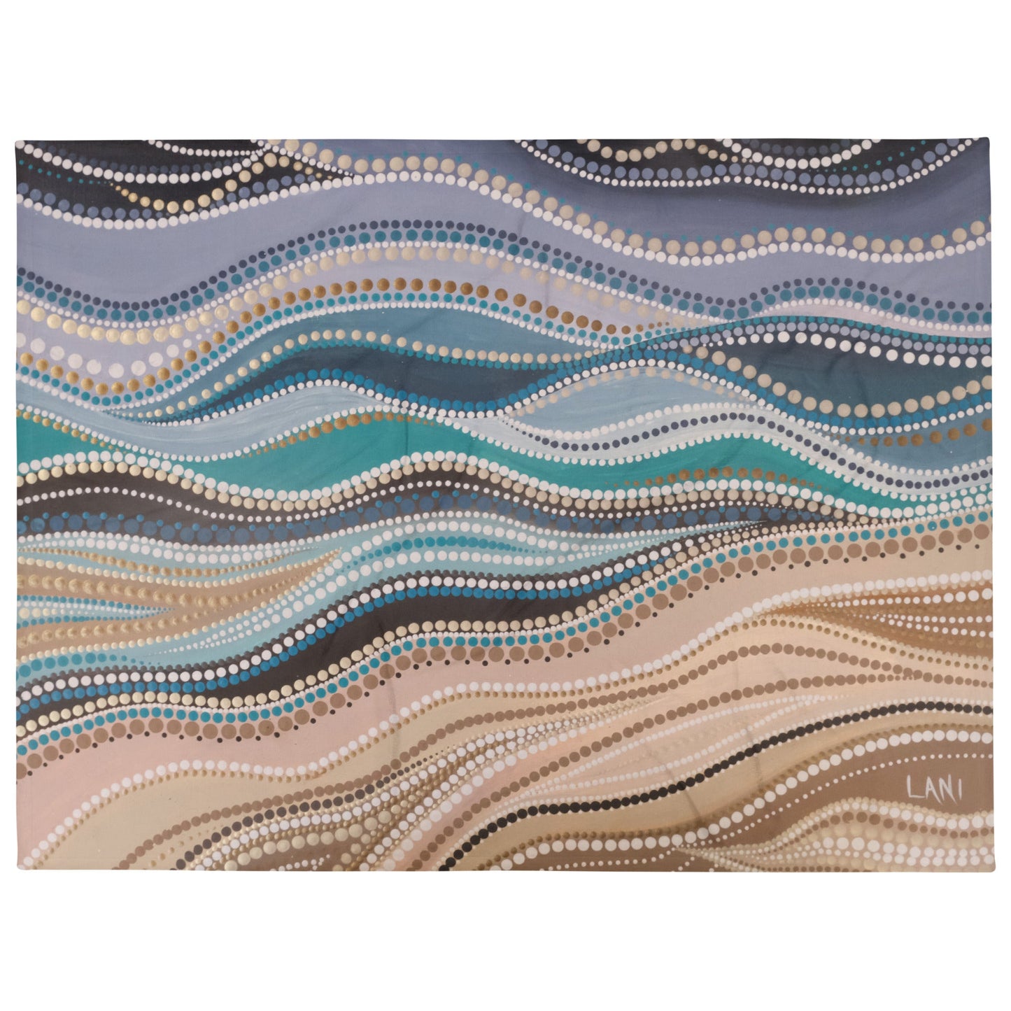 Three Rivers Throw Blanket - Aboriginal Art by LaniBlankets