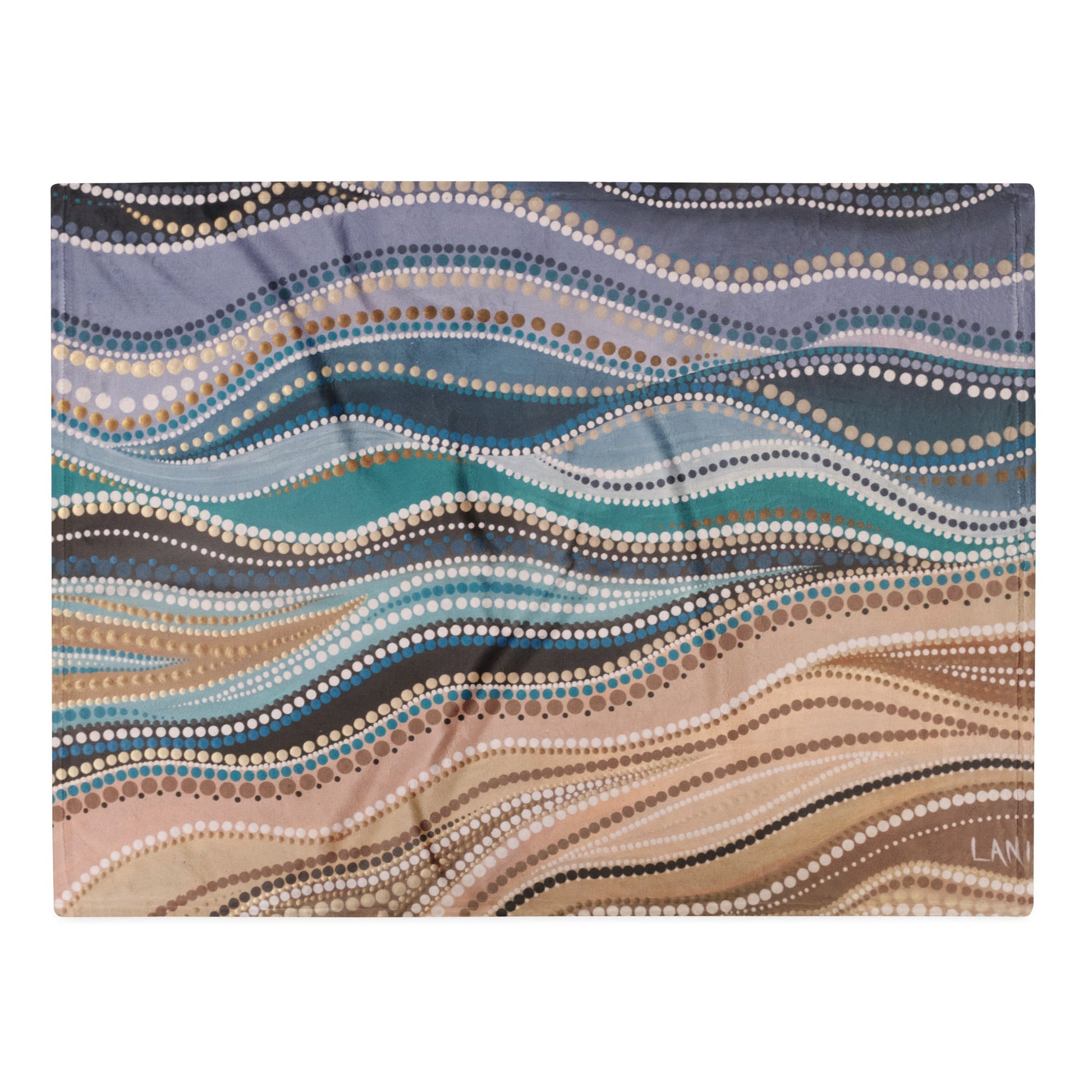 Three Rivers Throw Blanket - Aboriginal Art by LaniBlankets