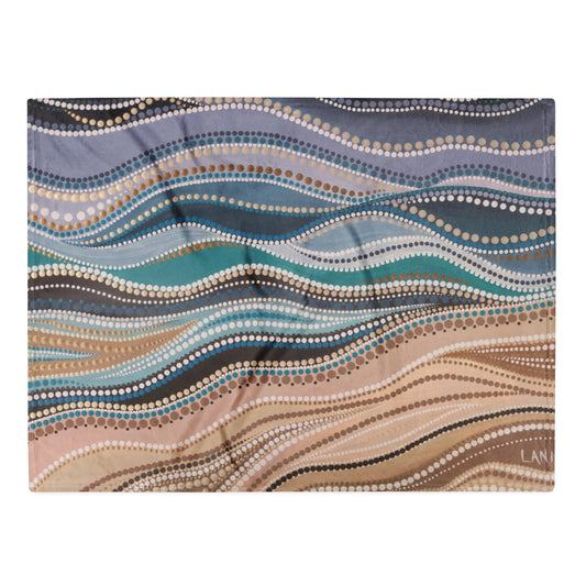 Three Rivers Throw Blanket - Aboriginal Art by LaniBlankets
