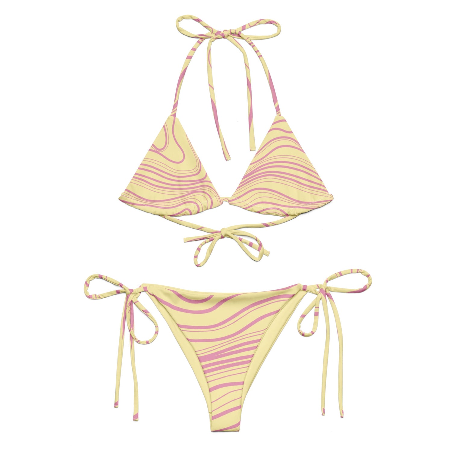 Waves of Water, Currents of Life Bikini Set - Light Yellow - Aboriginal Art by LaniBikini
