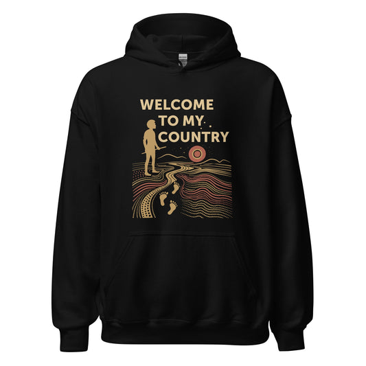 "Welcome to MY Country" Hoodie - Aboriginal Art by Lani