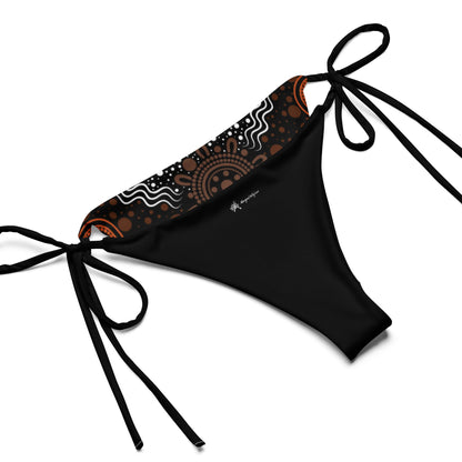 "Woven Together" Black and Brown Bikini Set - Aboriginal Art by LaniBikini