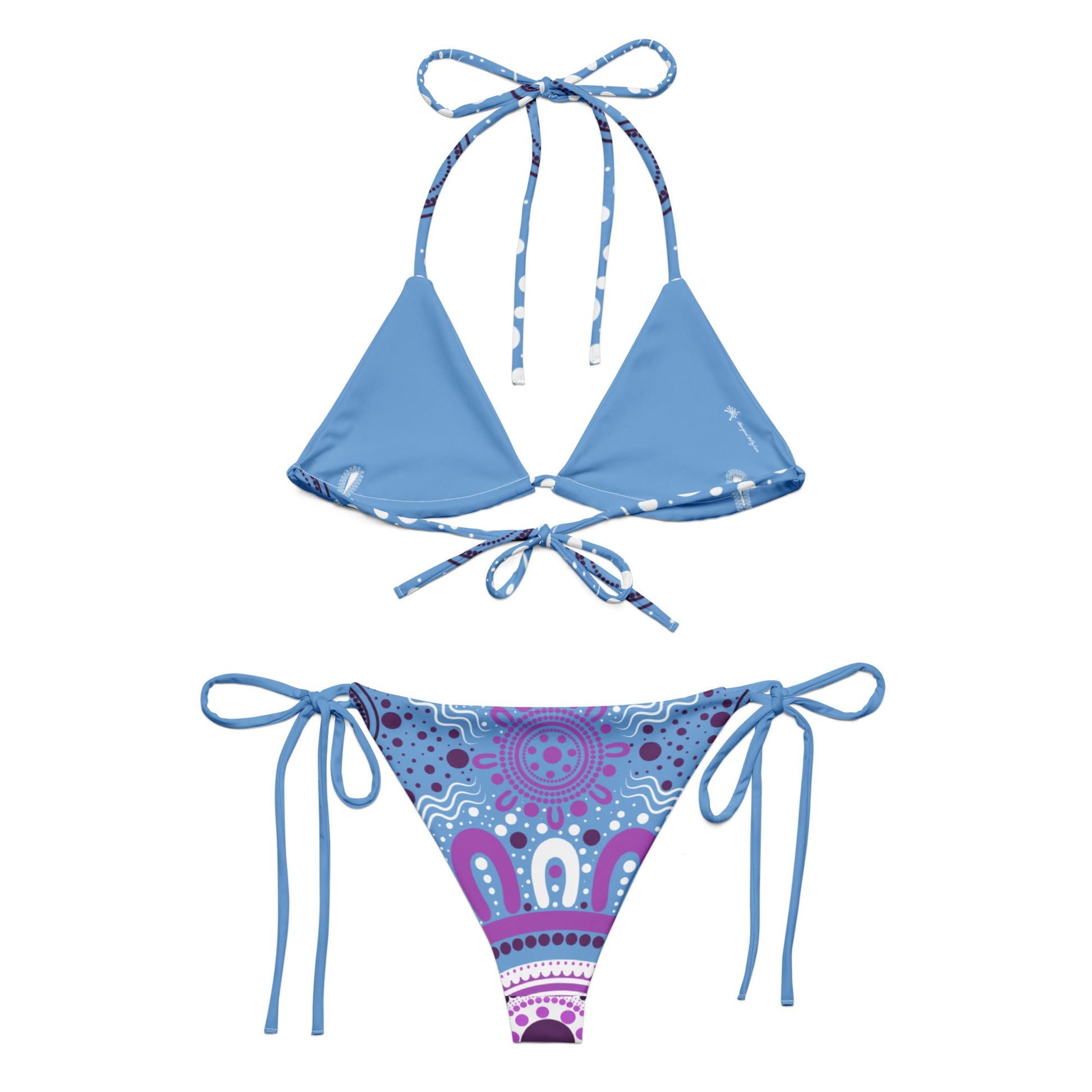 "Woven Together" Blue and Purple Bikini Set - Aboriginal Art by LaniBikini
