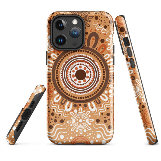 "Woven Together" Brown MagSafe® Tough Case for iPhone® - Aboriginal Art by Lani