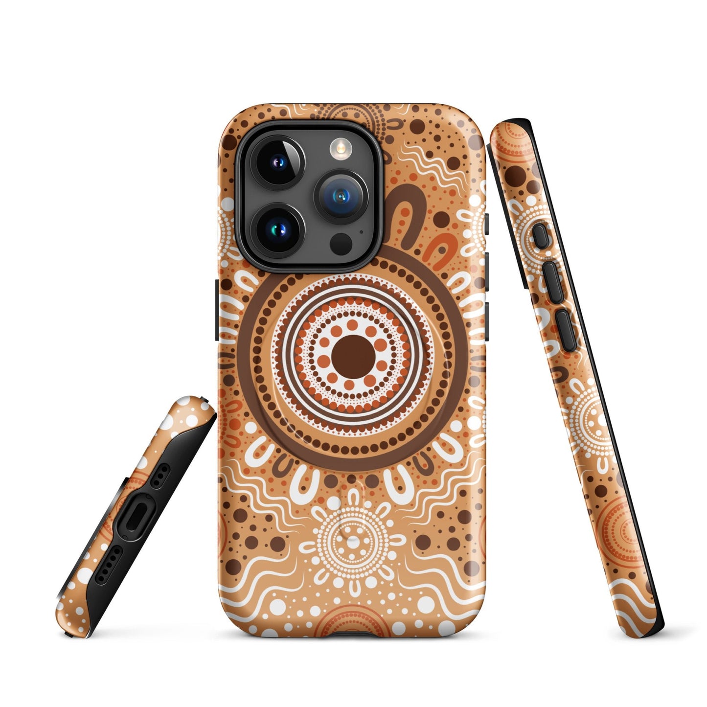 "Woven Together" Brown MagSafe® Tough Case for iPhone® - Aboriginal Art by Lani