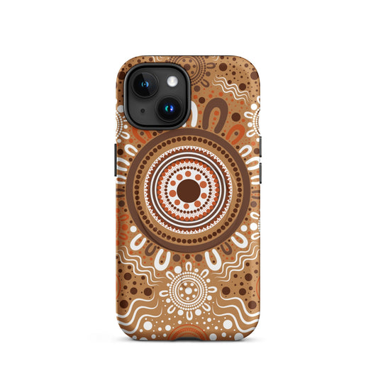 "Woven Together" Brown MagSafe® Tough Case for iPhone® - Aboriginal Art by Lani
