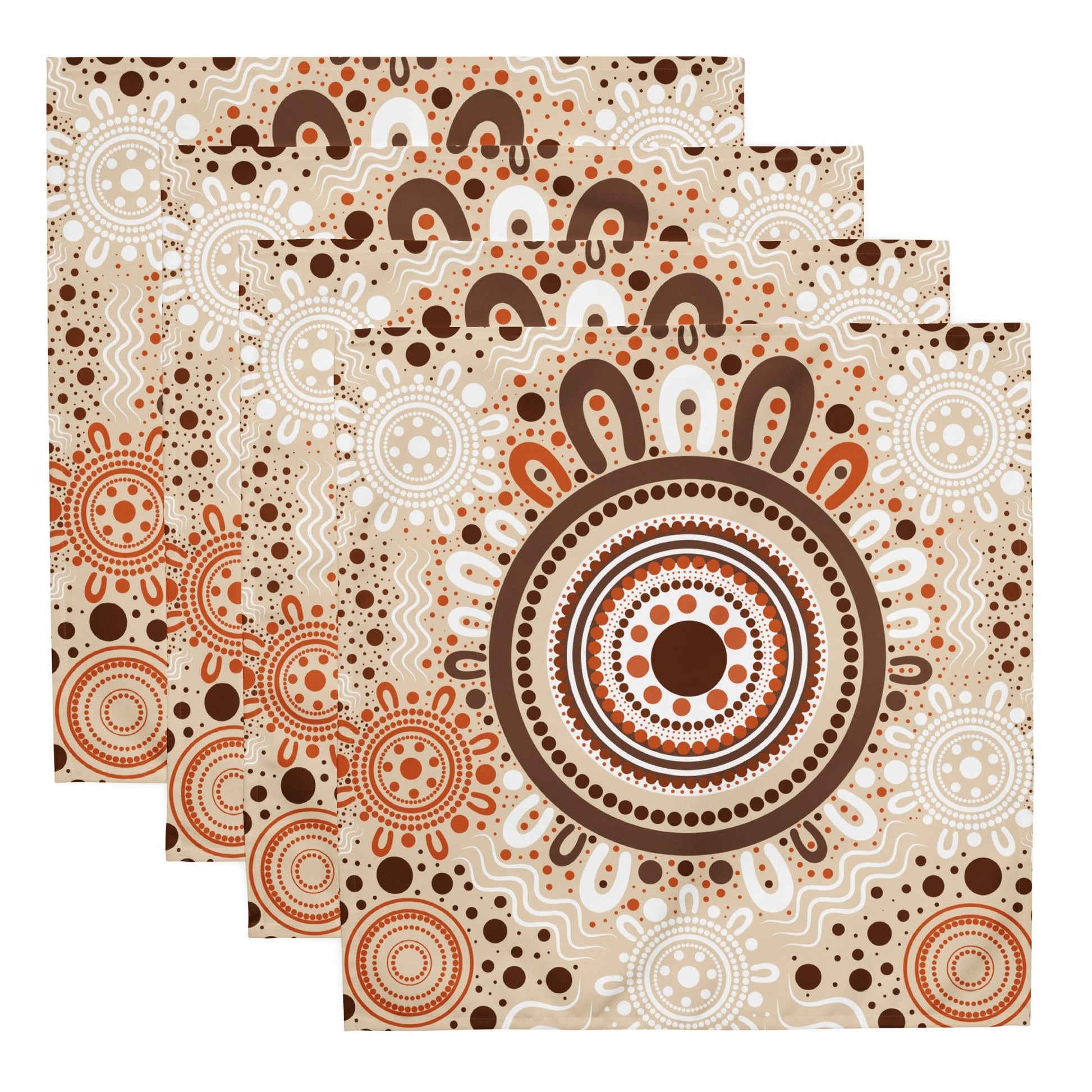 "Woven Together" Cloth Napkin Set (4 Included) - Aboriginal Art by Lani