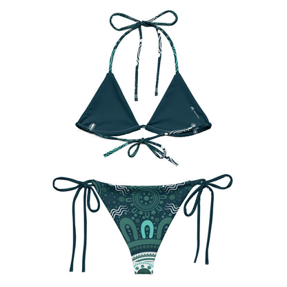 "Woven Together" Green Bikini Set - Aboriginal Art by LaniBikini