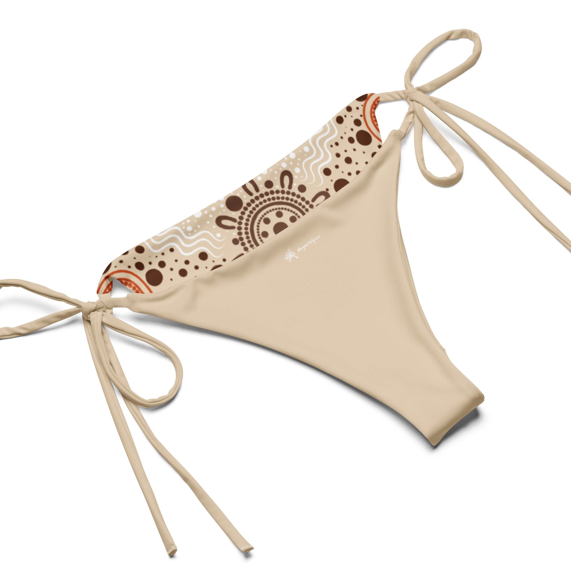 "Woven Together" Light Brown Bikini Set - Aboriginal Art by LaniBikini