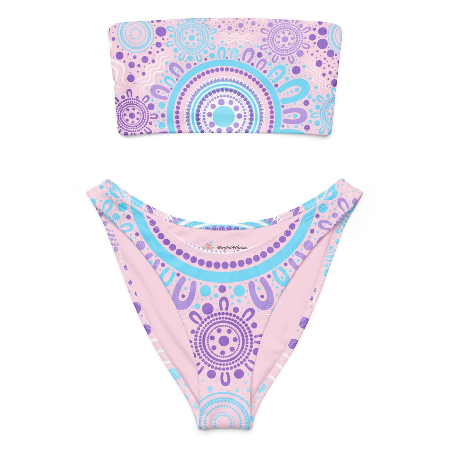 Woven Together Pink Bandeau Bikini - Aboriginal Art by Lani