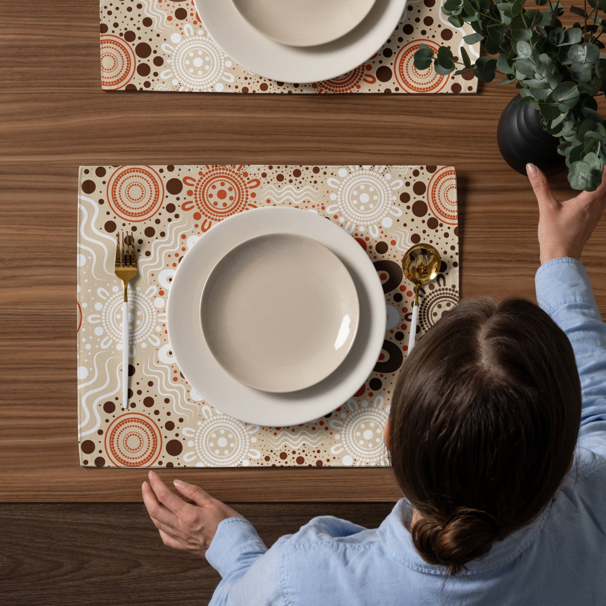 "Woven Together" Placemat Set (4 Included) - Aboriginal Art by Lani