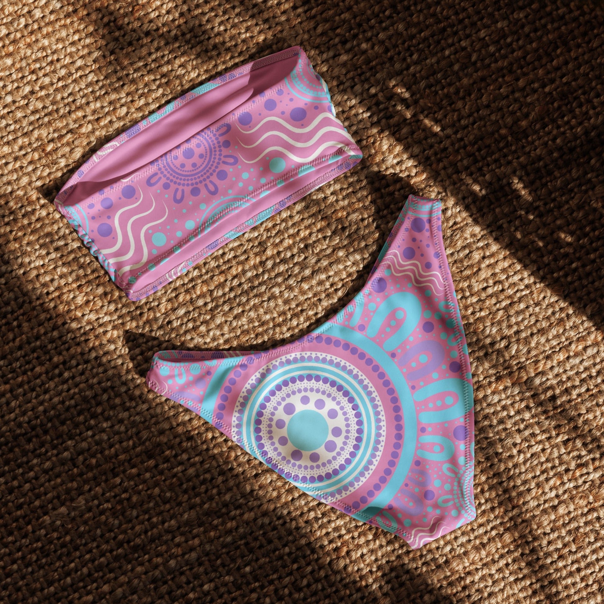Woven Together Purple Bandeau Bikini - Aboriginal Art by Lani