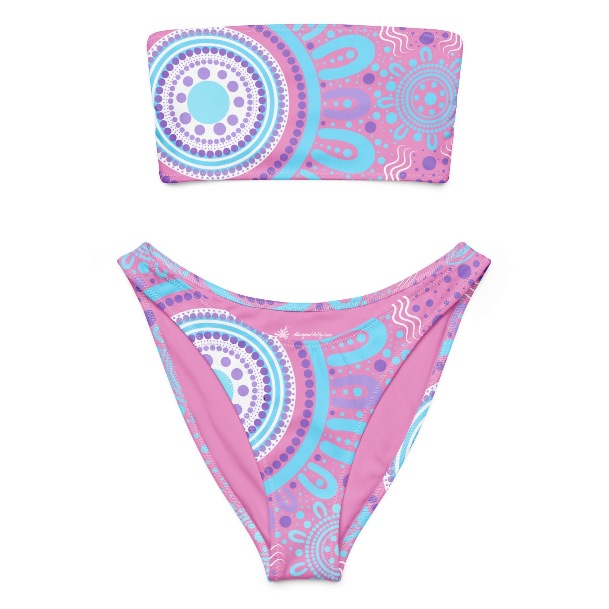 Woven Together Purple Bandeau Bikini - Aboriginal Art by Lani