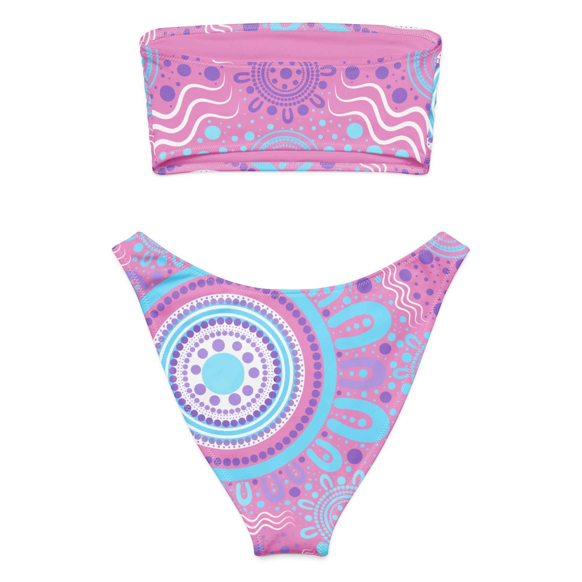 Woven Together Purple Bandeau Bikini - Aboriginal Art by Lani