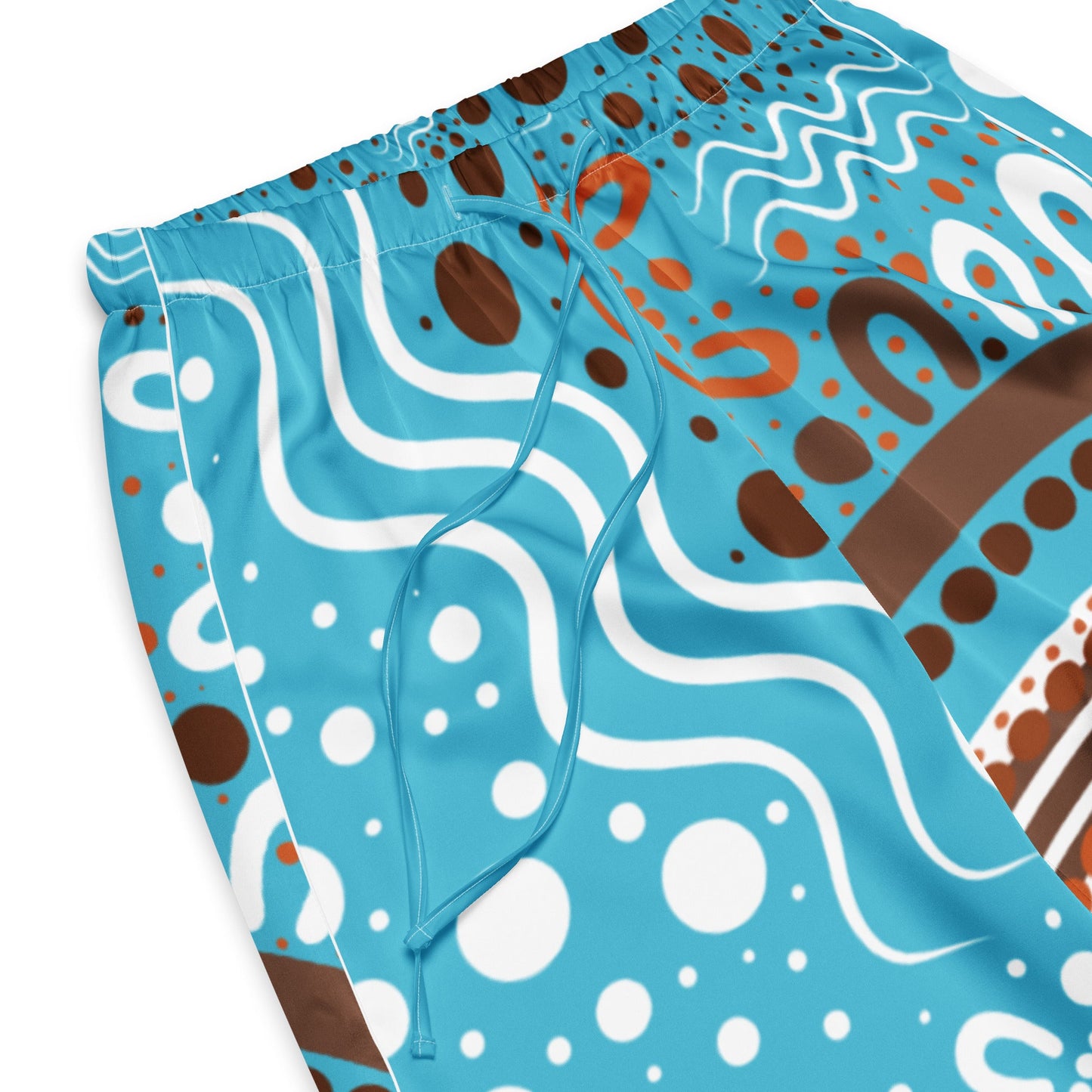 "Woven Together" Women’s Light Blue Pyjama Pants - Aboriginal Art by Lani