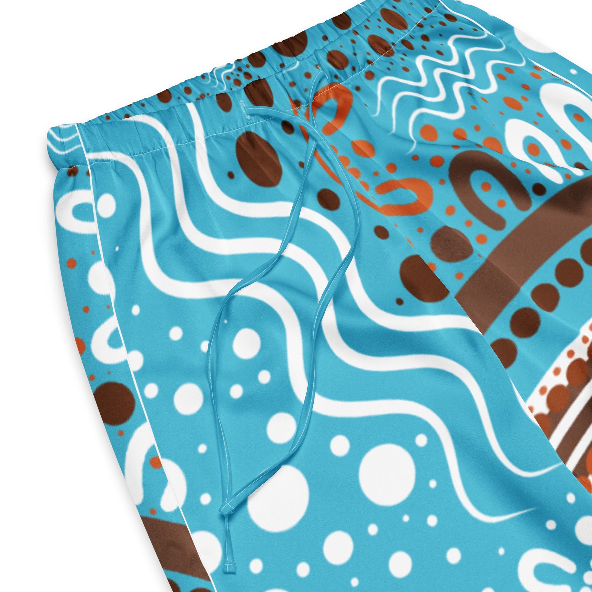 "Woven Together" Women’s Light Blue Pyjama Pants - Aboriginal Art by Lani