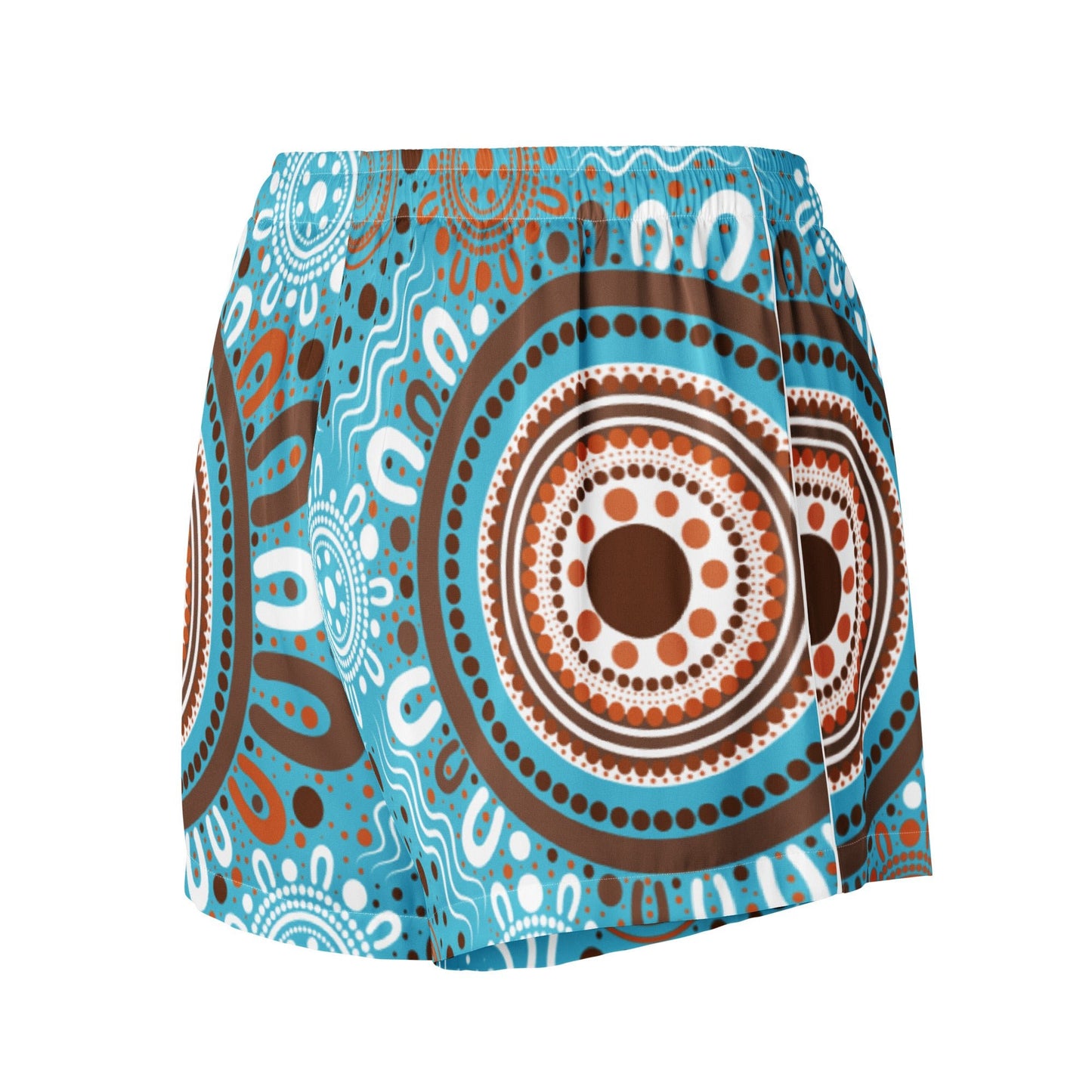 "Woven Together" Women’s Light Blue Pyjama Shorts - Aboriginal Art by Lani