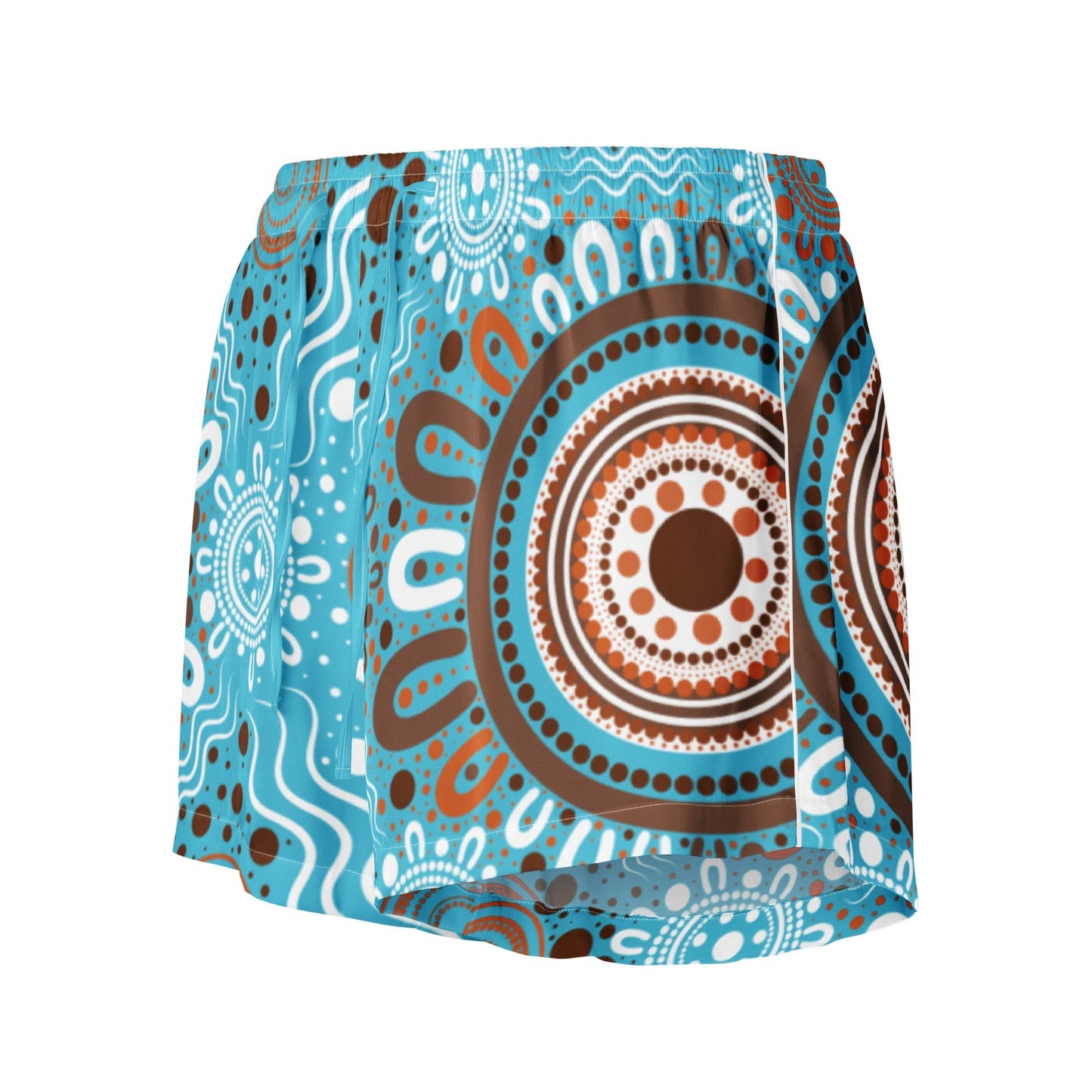 "Woven Together" Women’s Light Blue Pyjama Shorts - Aboriginal Art by Lani