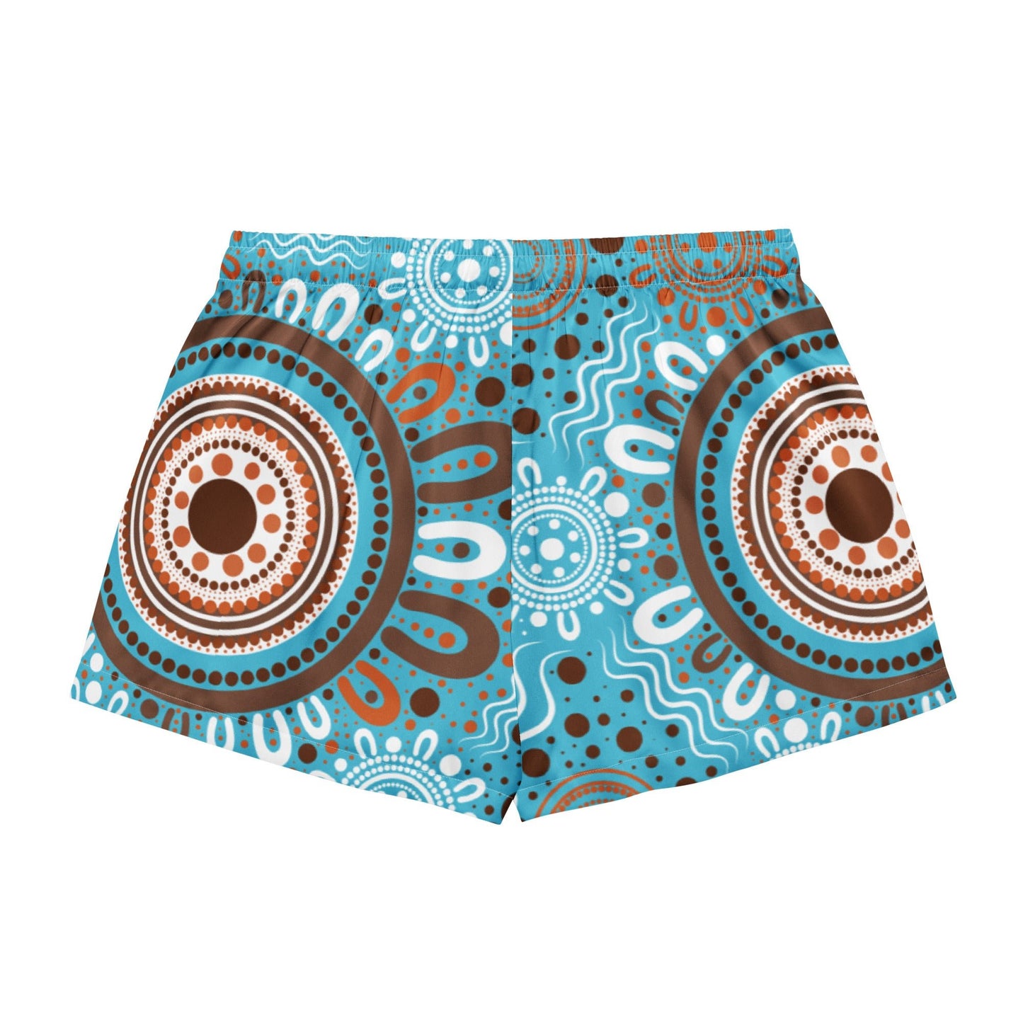 "Woven Together" Women’s Light Blue Pyjama Shorts - Aboriginal Art by Lani