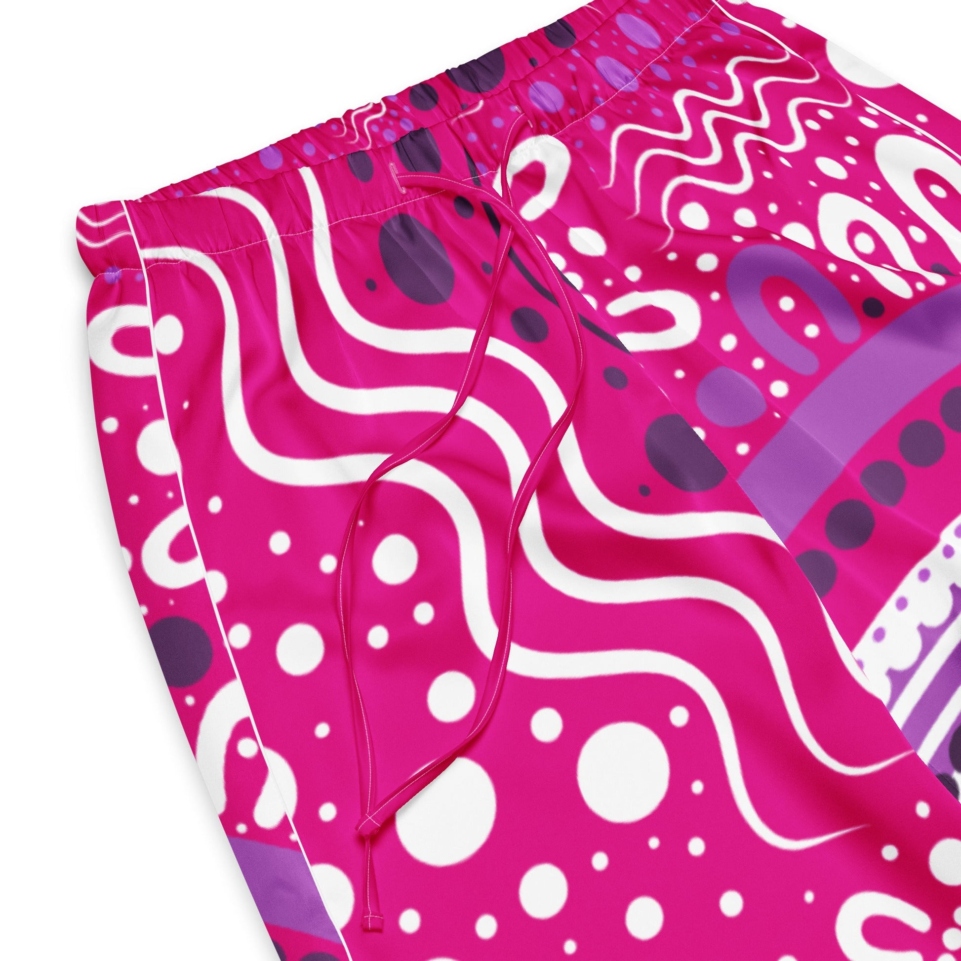 "Woven Together" Women’s Pink Pajama Pants - Aboriginal Art by Lani