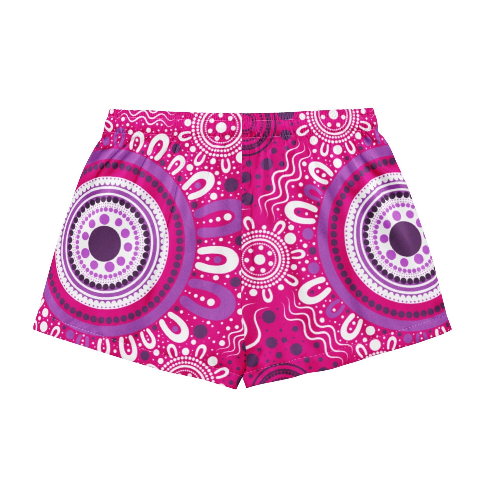 "Woven Together" Women’s Pink Pajama Shorts - Aboriginal Art by Lani
