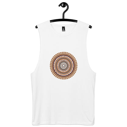 Yarning Circle Men’s Drop Arm Tank Top - Aboriginal Art by Lani